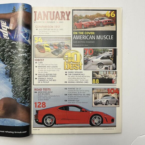 Vintage Car and Driver Magazine January 2005 American Muscle 10 Best Cars - Picture 3 of 5